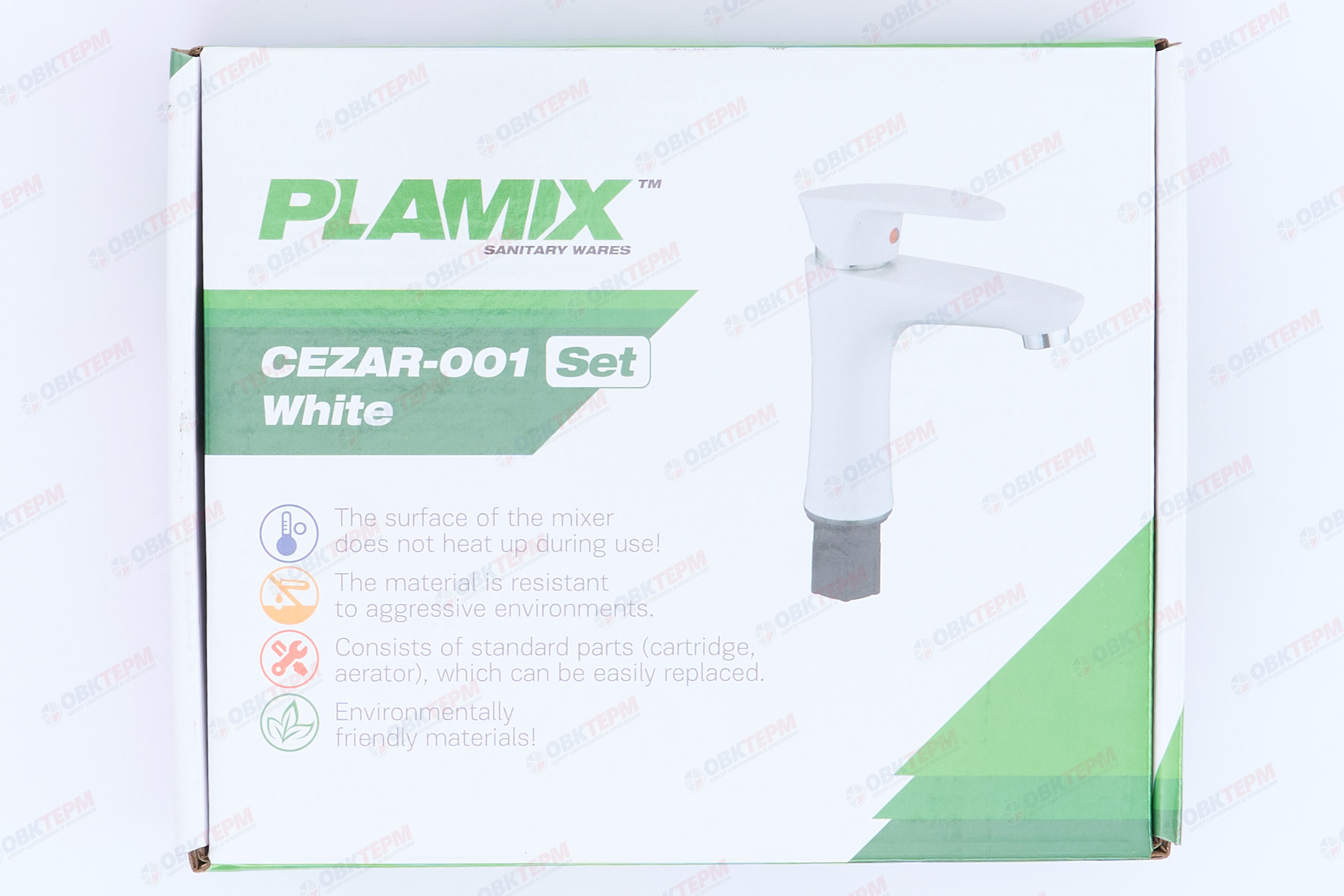 Смеситель для умывальника PLAMIX CEZAR-001 SET White (с подводкой) (20 шт/ящ) - миниатюра №6