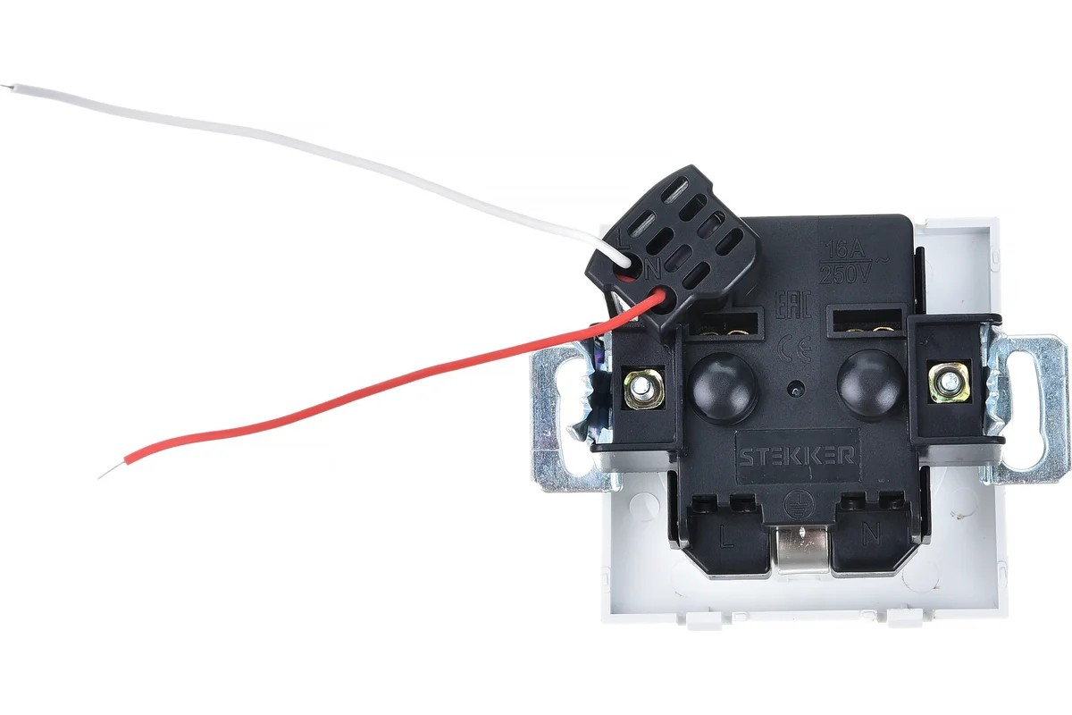 Розетка 1-местная с/з (механизм)  и с USB, STEKKER серия Эрна, PST16-9111-01, белый - Изображение №4