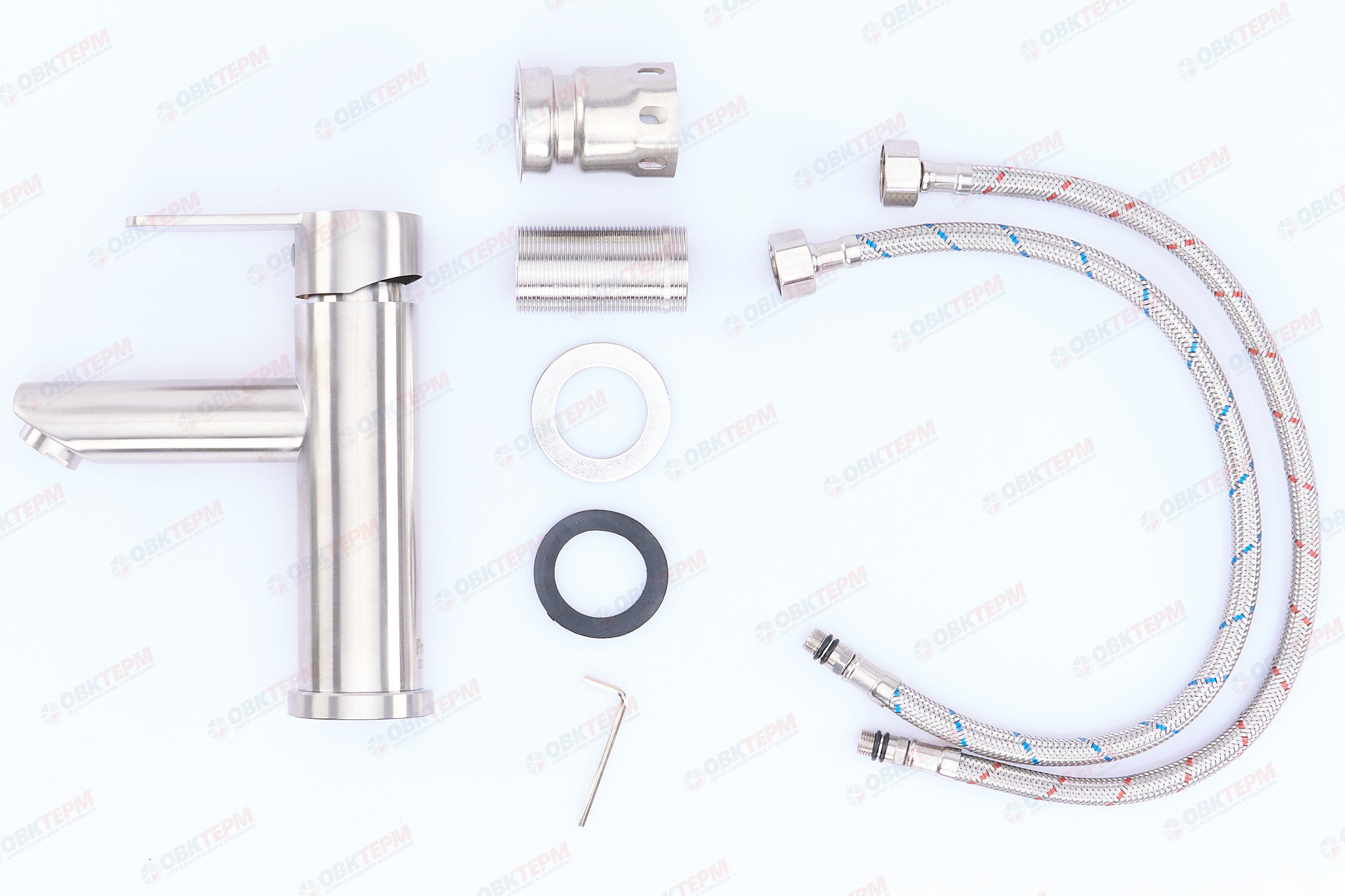 Смеситель д/умывальника FRAР F10801 сатин (Ø35, аэратор М24, на гайке) (10 шт) - миниатюра №5