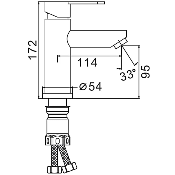 Смеситель д/умывальника FRAР F10801 сатин (Ø35, аэратор М24, на гайке) (10 шт) - миниатюра №2
