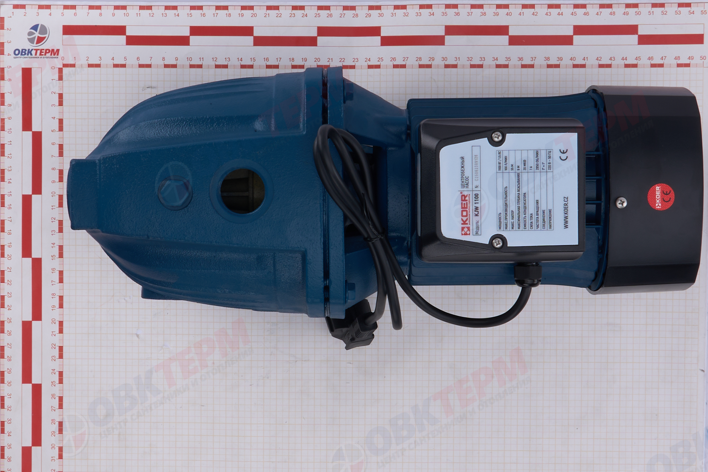 Насос центробежный  KJW 1100 KOER (1,1кВт/100л.м./55м.) - миниатюра №8