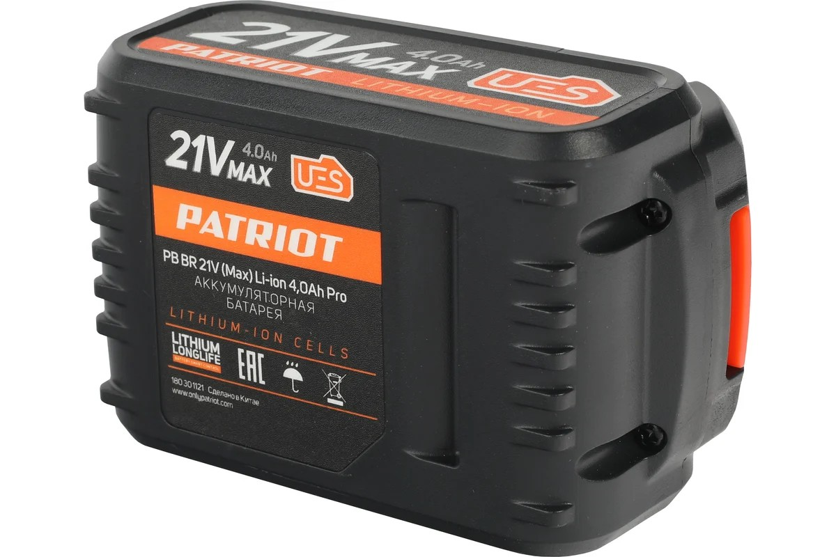 Батарея аккумуляторная PATRIOT PB BR 21V(Max) Li-ion PATRIOT UES, 4,0Ah Pro - Изображение №3