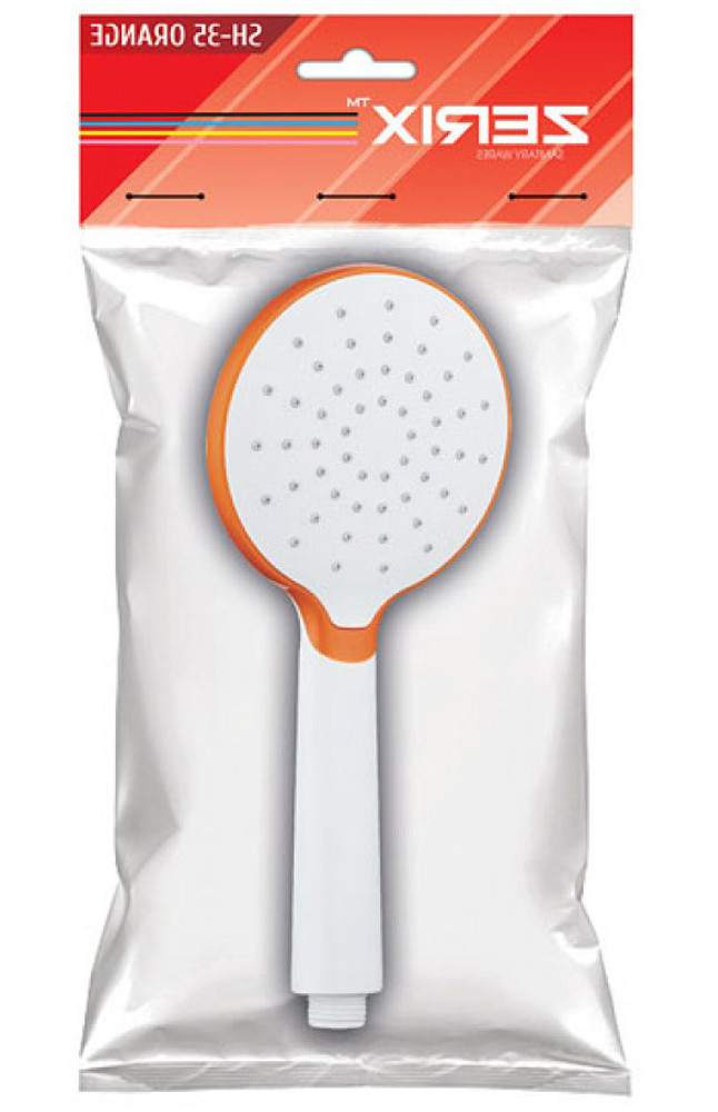 Лейка д/душа ручная ZERIX  SH-35 ORANGE ( 1 режим)  (100 шт/ящ) - Изображение №2