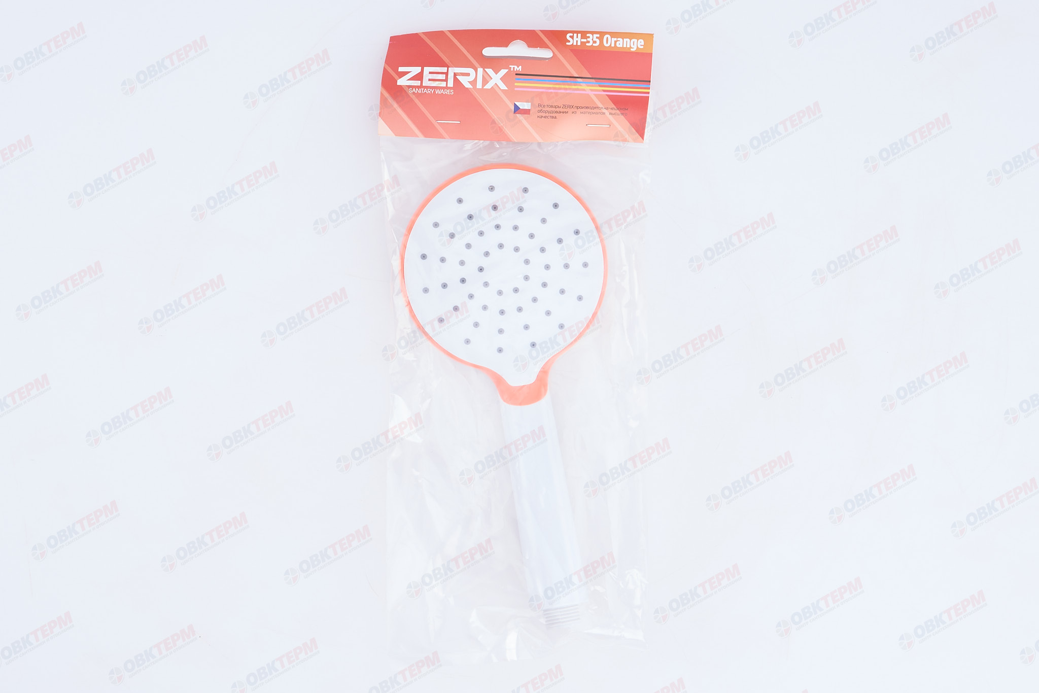 Лейка д/душа ручная ZERIX  SH-35 ORANGE ( 1 режим)  (100 шт/ящ) - миниатюра №6