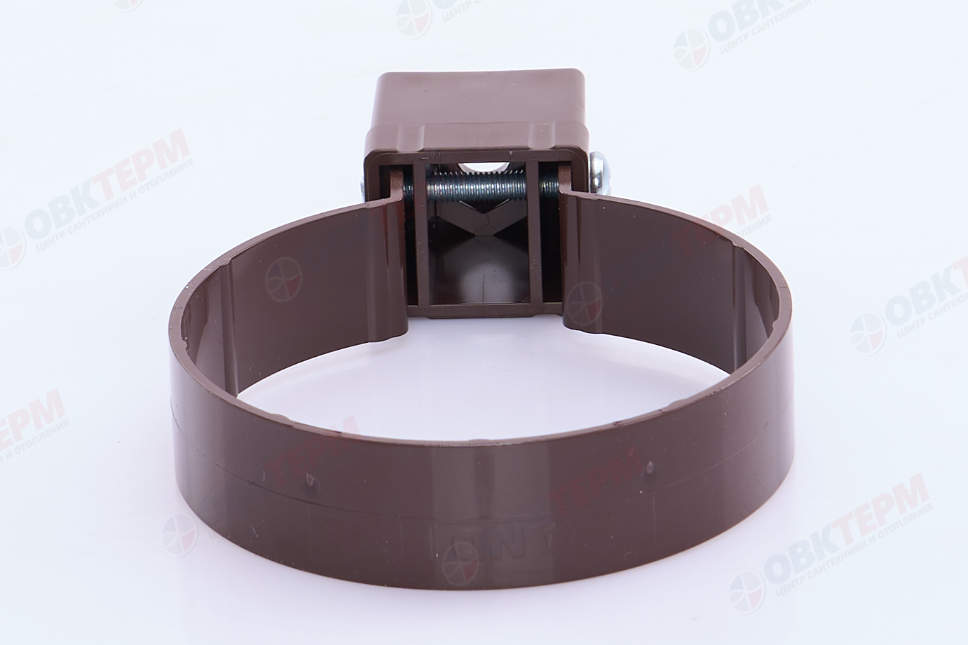 Хомут трубы Kliker ПВХ Grand Line Premium шоколадный (инд.упак.) (RAL 8017) (уп. 120шт) - миниатюра №6