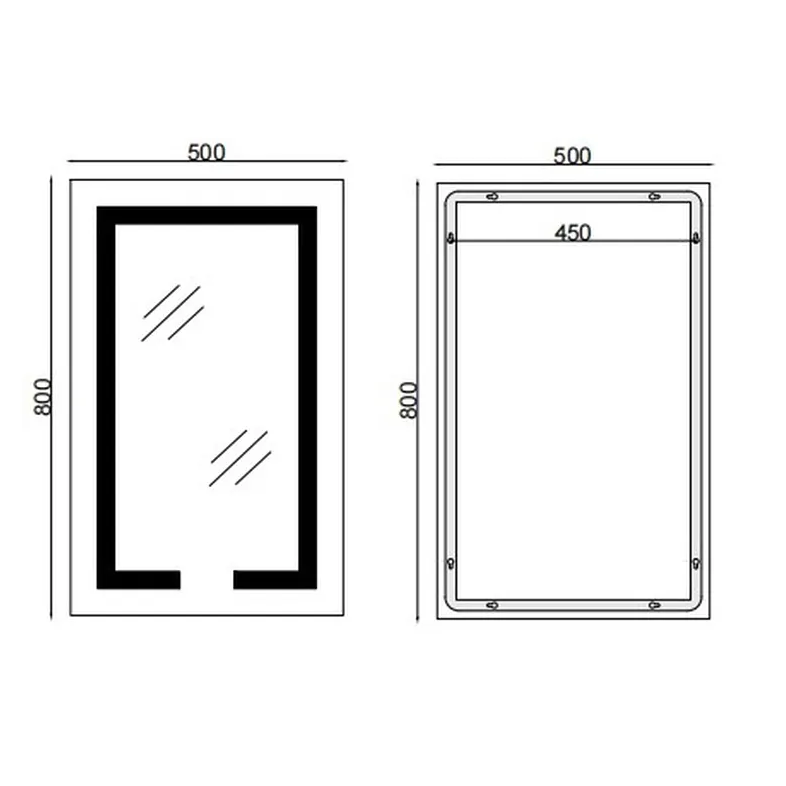 MIXXUS HARD MR06-50x80 Зеркало с LED Touch, Anti-fog, димером, регулятором яркости, часами - Изображение №3