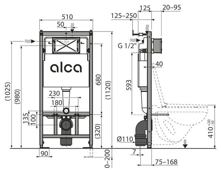 Инсталляц. сист д/унитаза  ALCAPLAST AM101/1120+M91+М671 хром круглая - Изображение №2