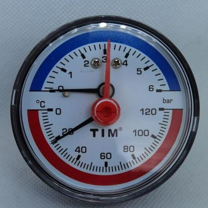 Термоманометр   6 bar аксиальный 63 мм TIM - Изображение №2
