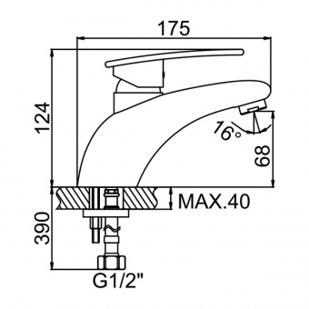 Смеситель д/умывальника ZERIX  (AMG-001)  LR81070 шпилька (10 шт/ящ) - Изображение №2
