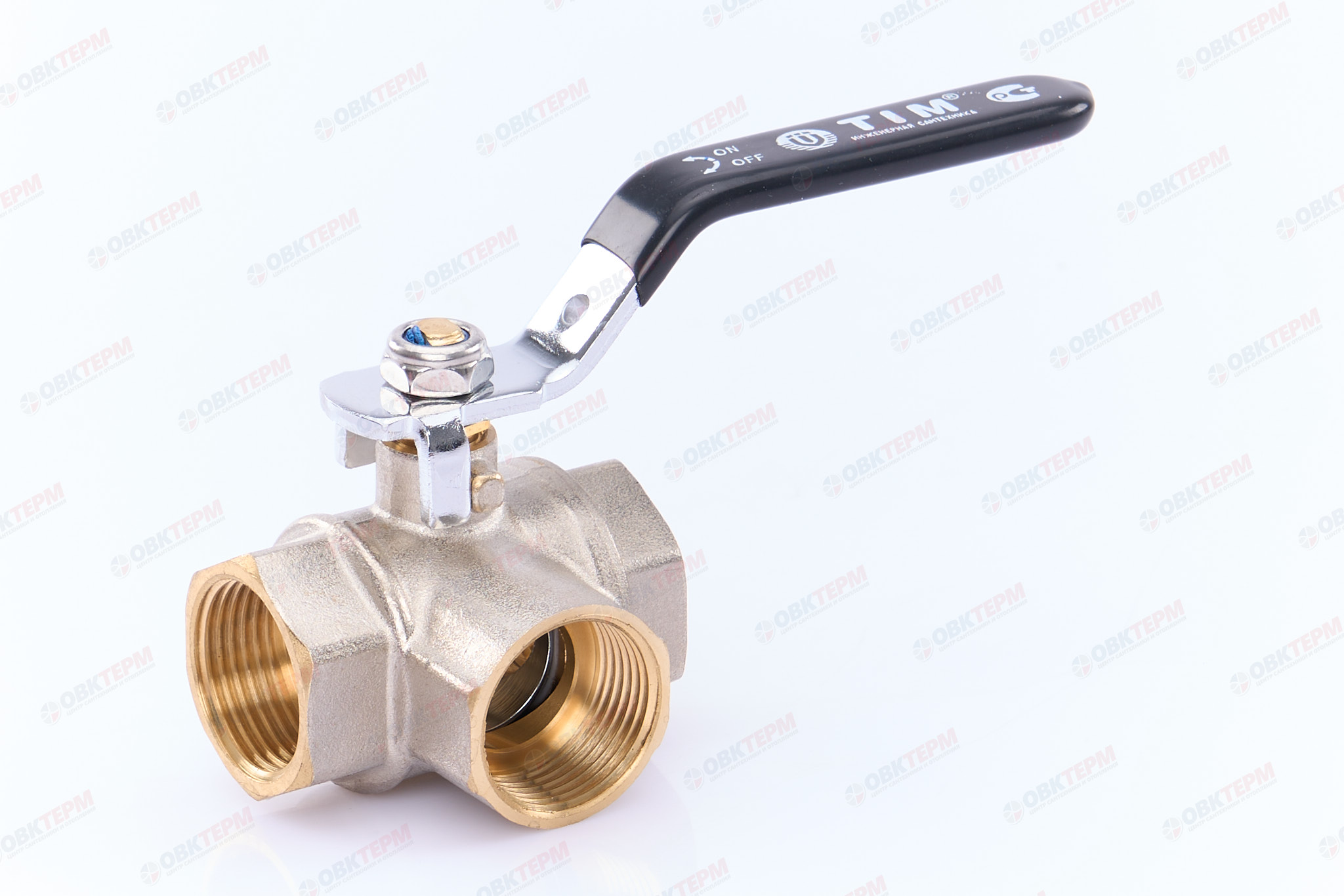 Кран 3-ходовой   шаровый     TIM     3/4" ВВВ (4шт/32 ящ) - Изображение №2
