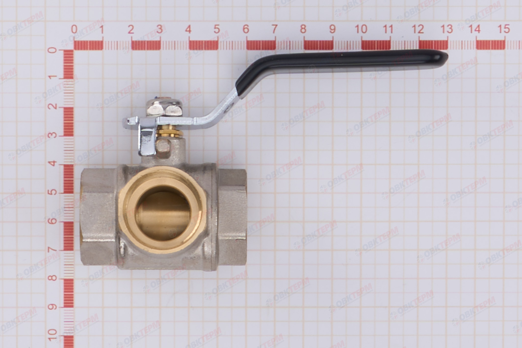 Кран 3-ходовой   шаровый     TIM     3/4" ВВВ (4шт/32 ящ) - миниатюра №8