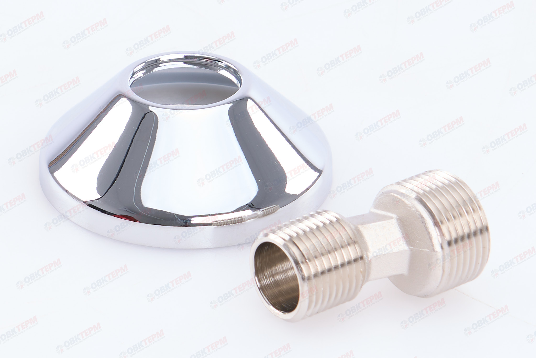 Эксцентрик с декоративной чашкой  3/4" * 1/2"  никель   (Valtec)   (1уп/35шт) - Изображение №1