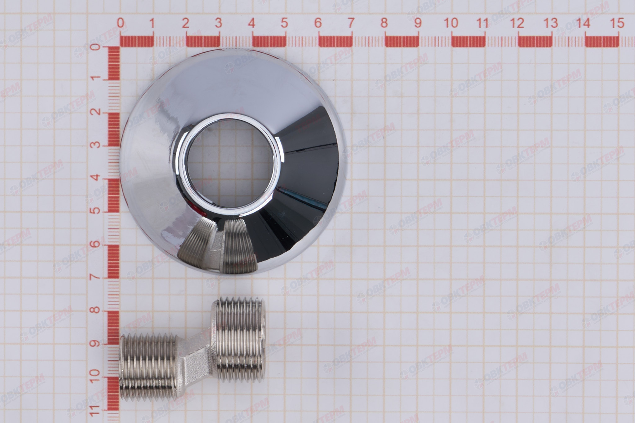 Эксцентрик с декоративной чашкой  3/4" * 1/2"  никель   (Valtec)   (1уп/35шт) - Изображение №5