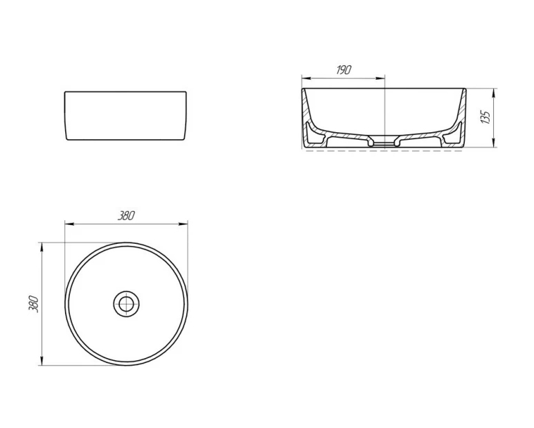 Cersanit, умывальник врезной в столешницу, "CREA RING" 38 - Изображение №2