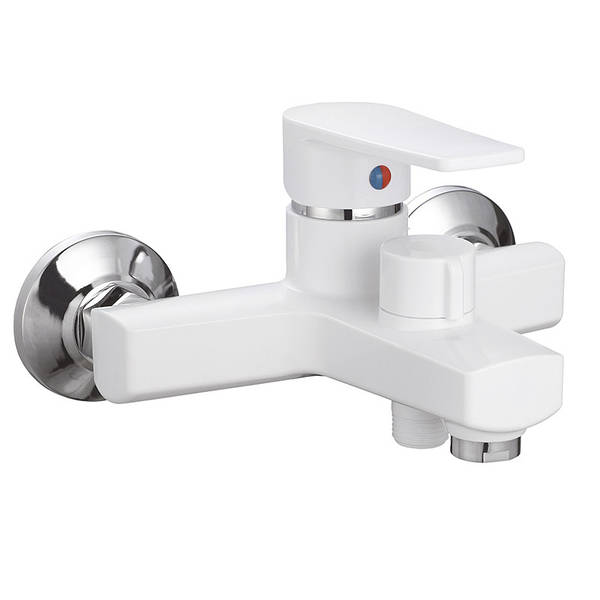Смеситель д/ванны PLAMIX Oscar-009 EURO White, короткий, Ø35 (без шланга и лейки) (24шт/ящ) - Изображение №1