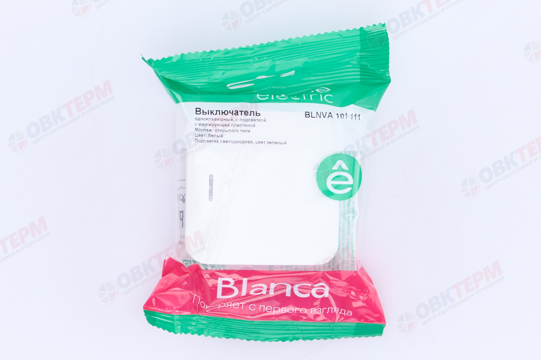 Выключатель 1-клавишный 10А IP20 250В с подсветкой с изолир. пластиной белый Blanca Systeme Electric - миниатюра №7