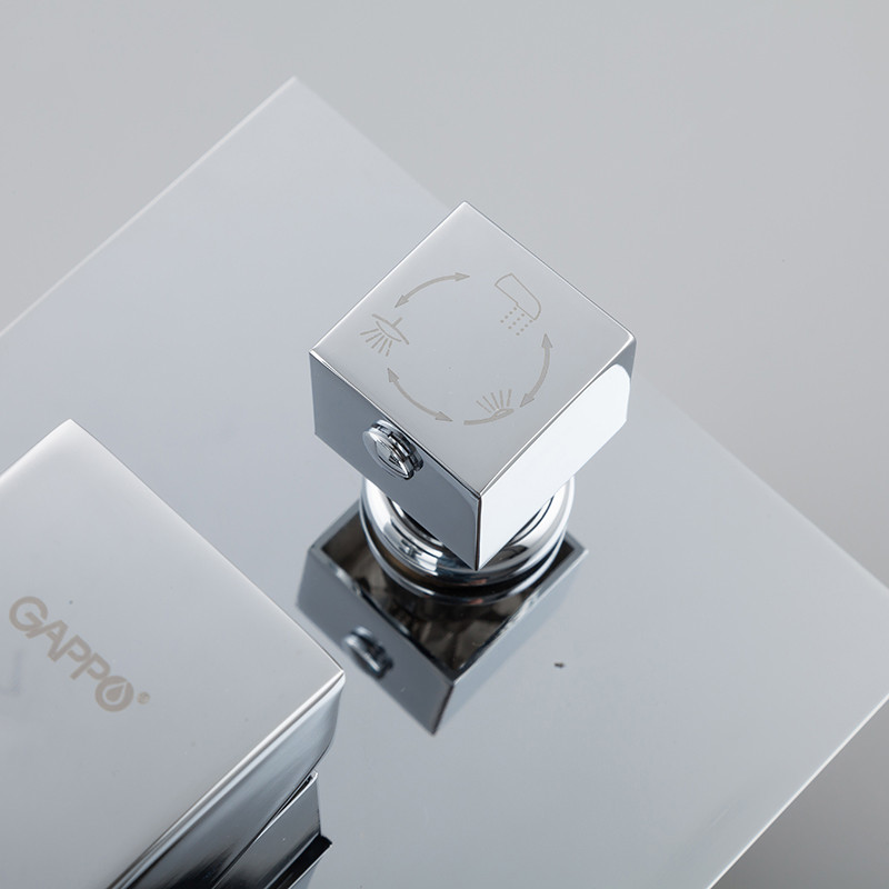 Душ/система встраиваемая GAPPO G7107-20 хром/лейка 1 реж/троп душ 300х300мм - миниатюра №3