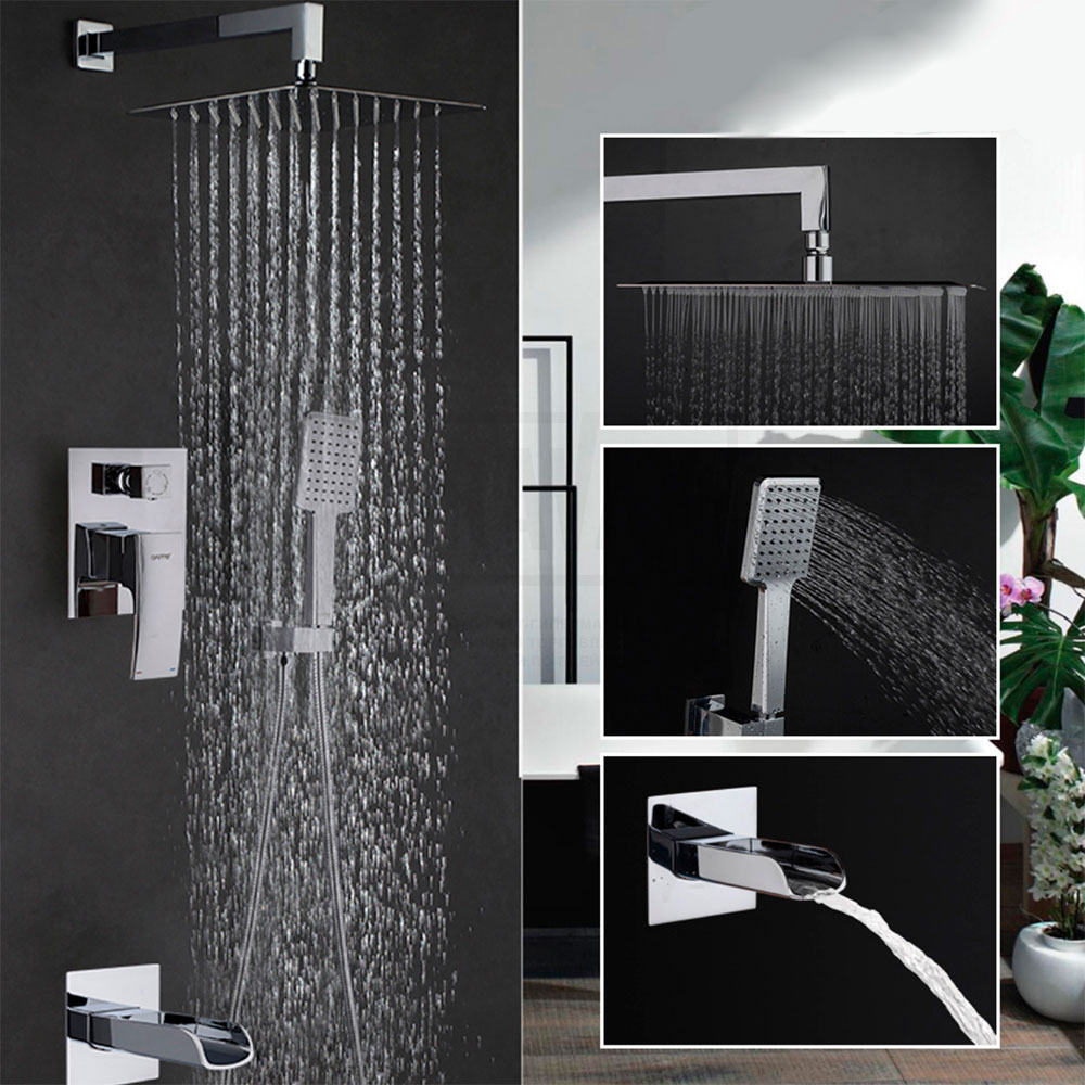 Душ/система встраиваемая GAPPO G7107-20 хром/лейка 1 реж/троп душ 300х300мм - миниатюра №6