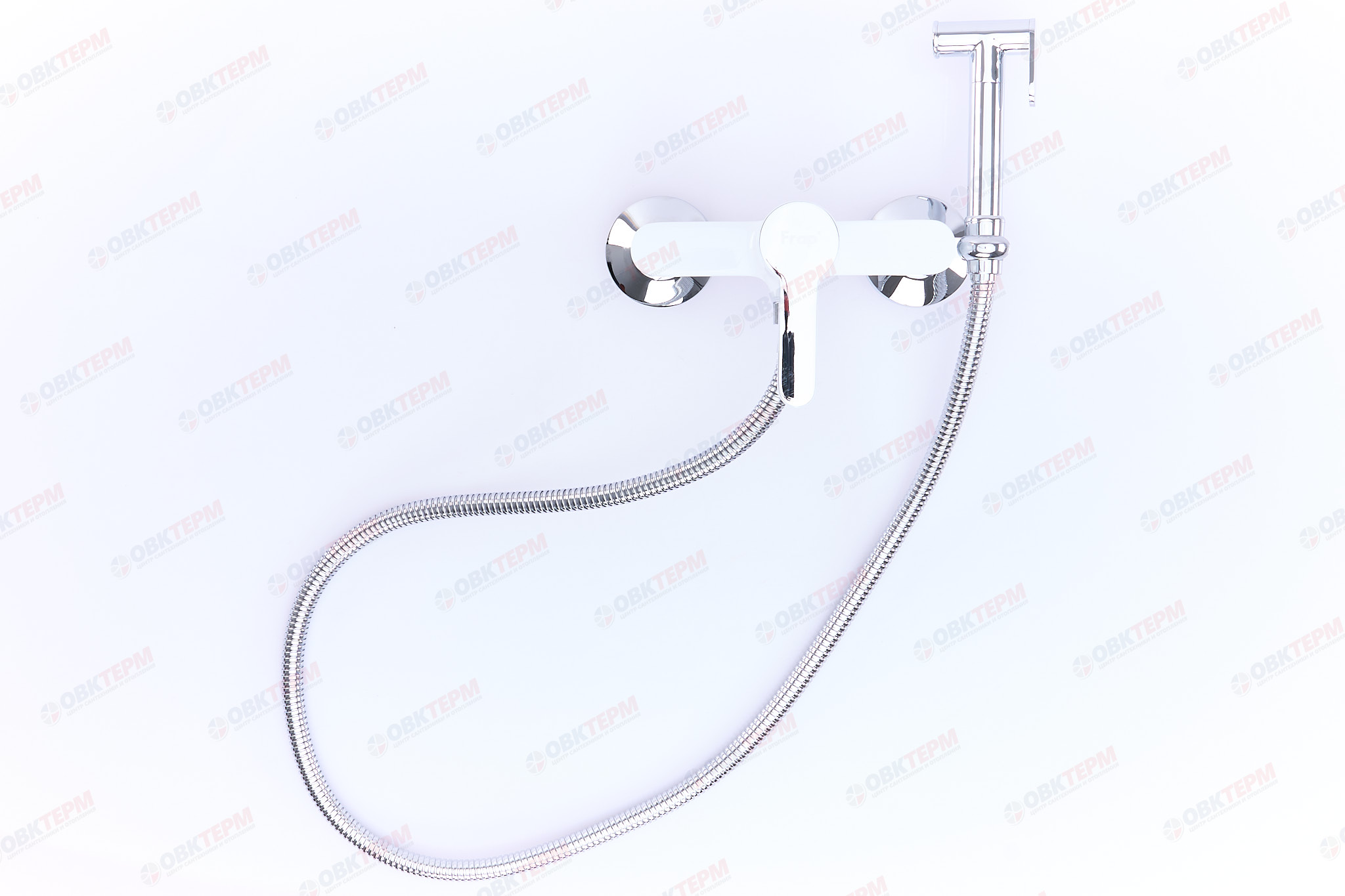 Смеситель с гигиеническим душем FRAP F2041-8 латунь /белый - миниатюра №8