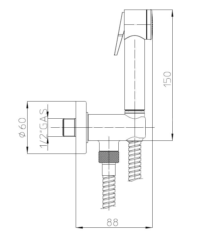 Смеситель с гигиеническим душем FRAP F7502 латунь /хром /моно /кран букса - миниатюра №7