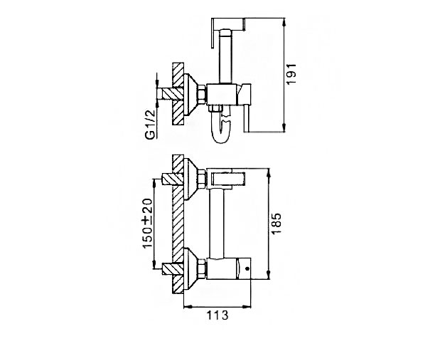 Смеситель д/душа хром F7503-4 бронза  с гигиен лейкой      FRAP - миниатюра №8