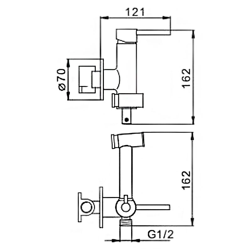 Смеситель с гигиеническим душем FRAP F7507 хром - миниатюра №7