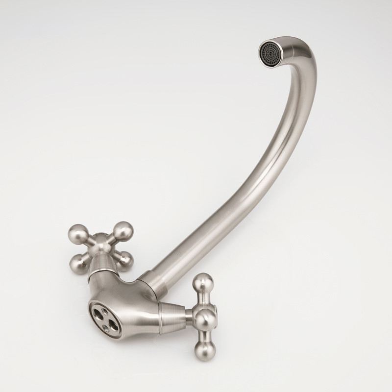 Смеситель д/кухни  F4019-5   сатин            (высокий гусак, на шпильке, крест, п/об)  FRAP - миниатюра №3