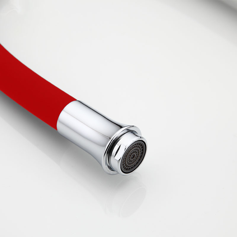 Смеситель д/кухни  F4043  красный    (гибкий гусак, на гайке)  FRAP - миниатюра №5