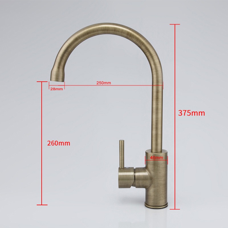 Смеситель д/кухни  F4052-4   бронза  (ф35, высокий гуск, на гайке, авиационный алюм)  FRAP - миниатюра №3