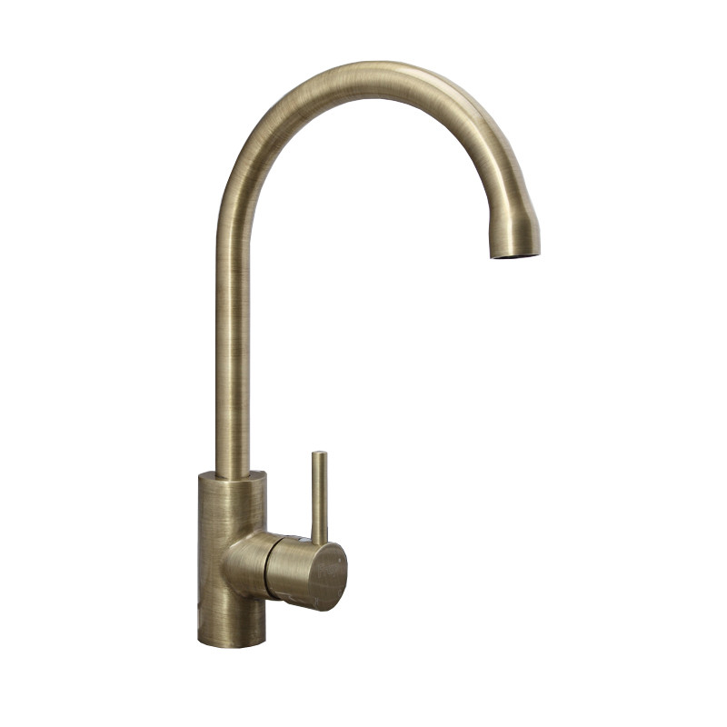 Смеситель д/кухни  F4052-4   бронза  (ф35, высокий гуск, на гайке, авиационный алюм)  FRAP - изображение №1