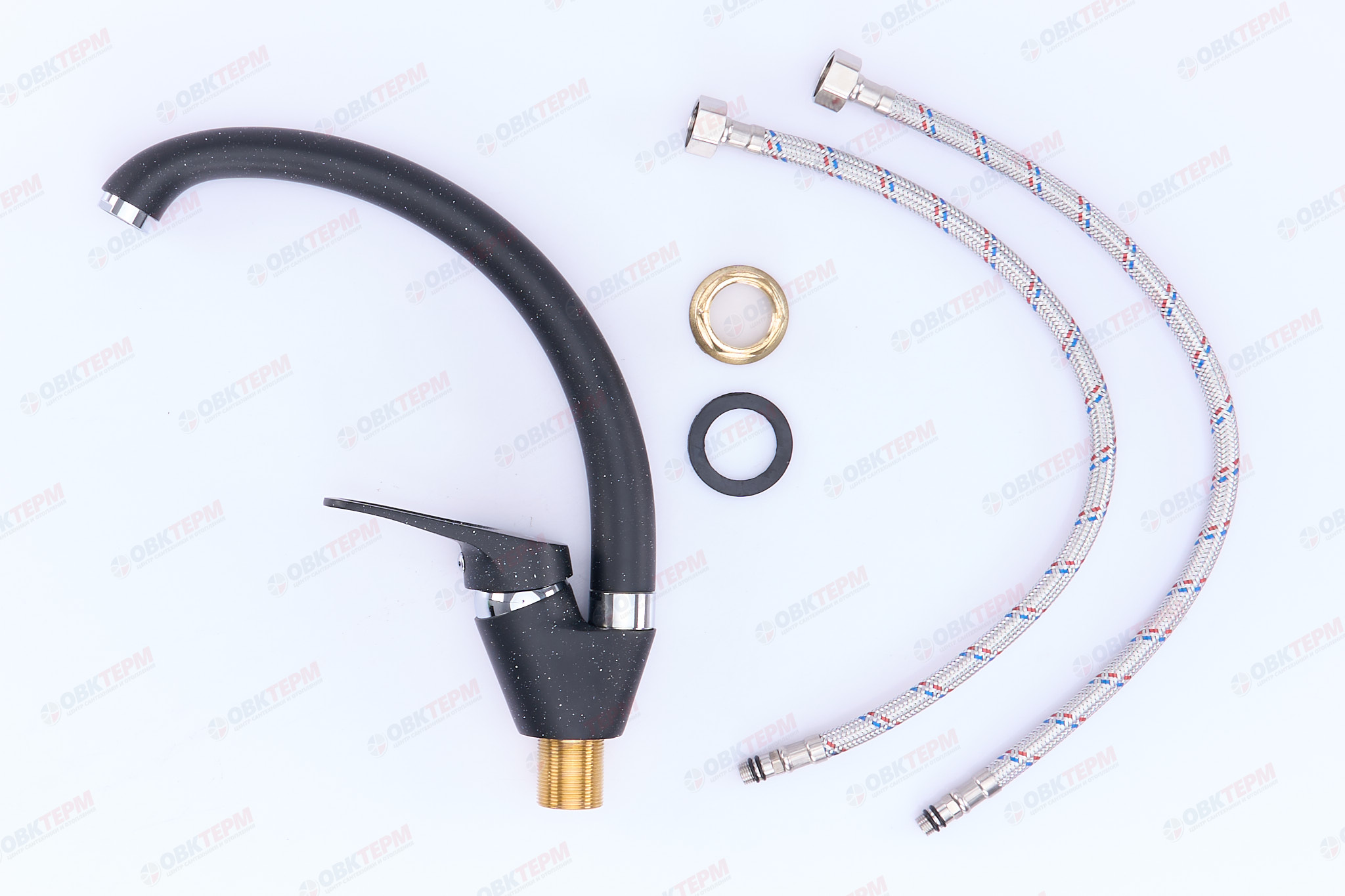 Смеситель д/кухни FRAP F4113-7 черный гранит (Ø35, на гайке) - миниатюра №5