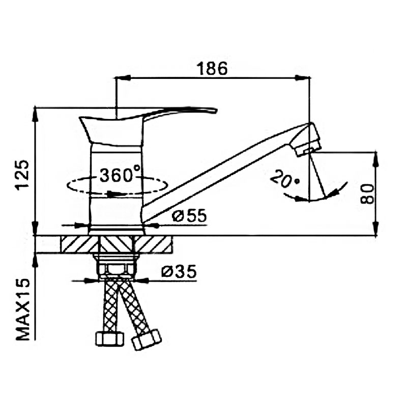 Смеситель д/кухни  F4201-8* белый   FRAP - миниатюра №2