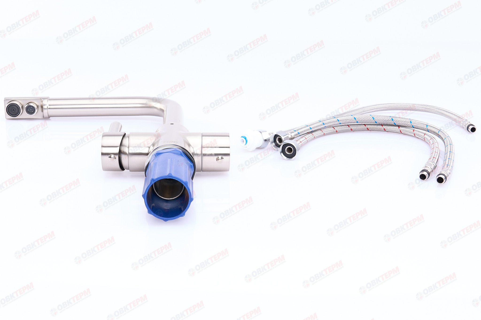 Смеситель д/кухни под ФИЛЬТР FRAP F4352-5 сатин (Ø35, на гайке) - миниатюра №10