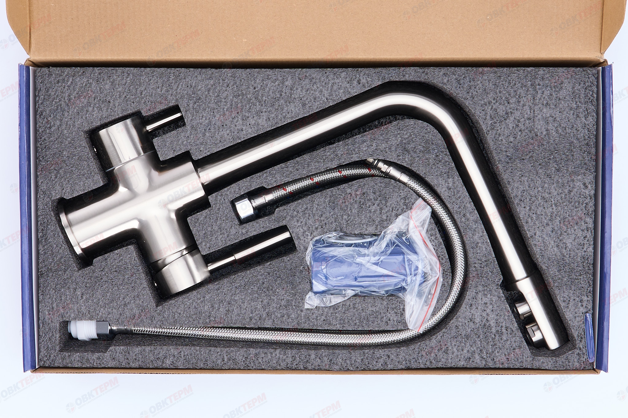 Смеситель д/кухни под ФИЛЬТР FRAP F4352-5 сатин (Ø35, на гайке) - миниатюра №11