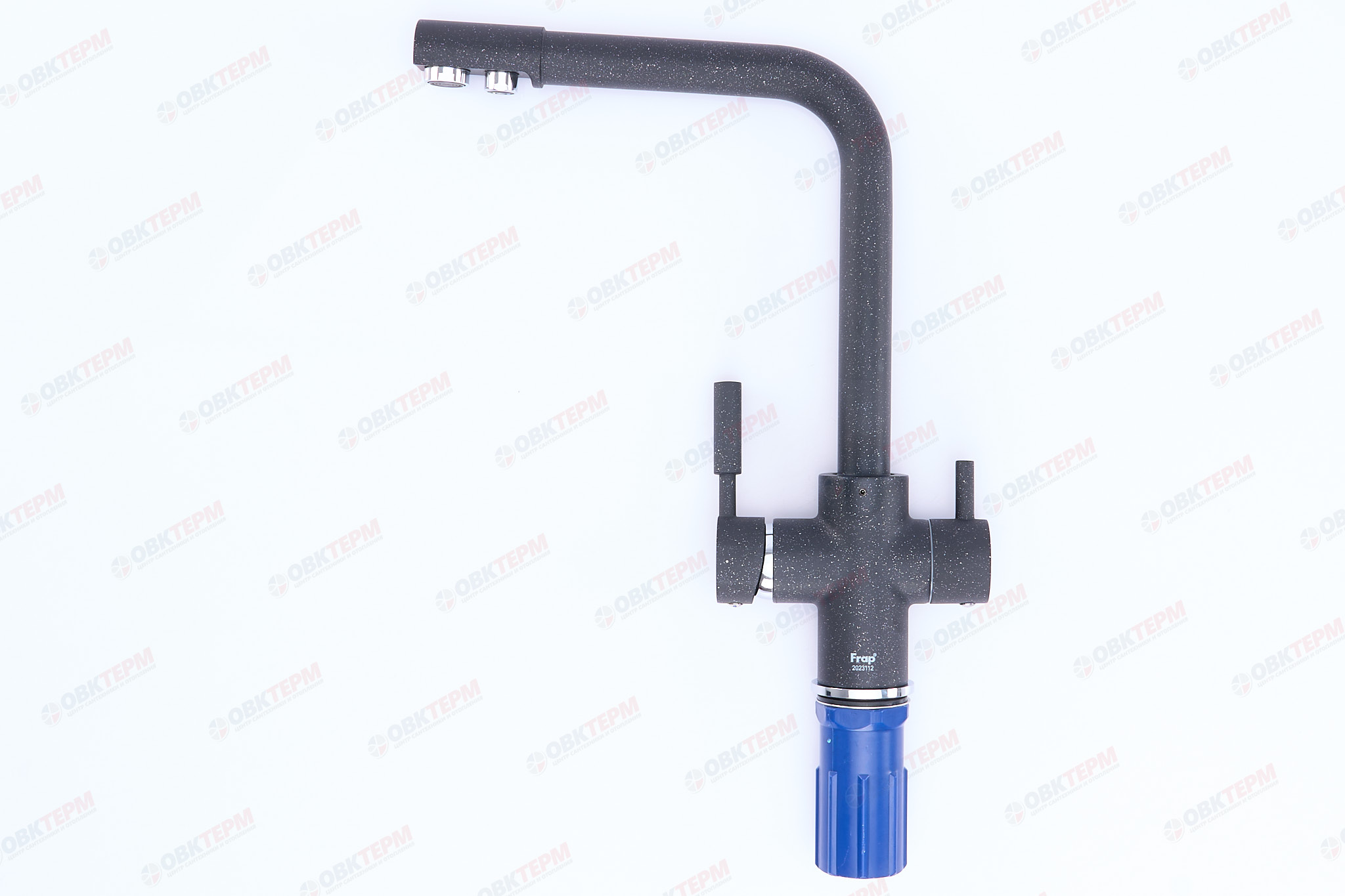 Смеситель д/кухни под ФИЛЬТР FRAP F4352-7 черный (Ø35, на гайке) - миниатюра №9