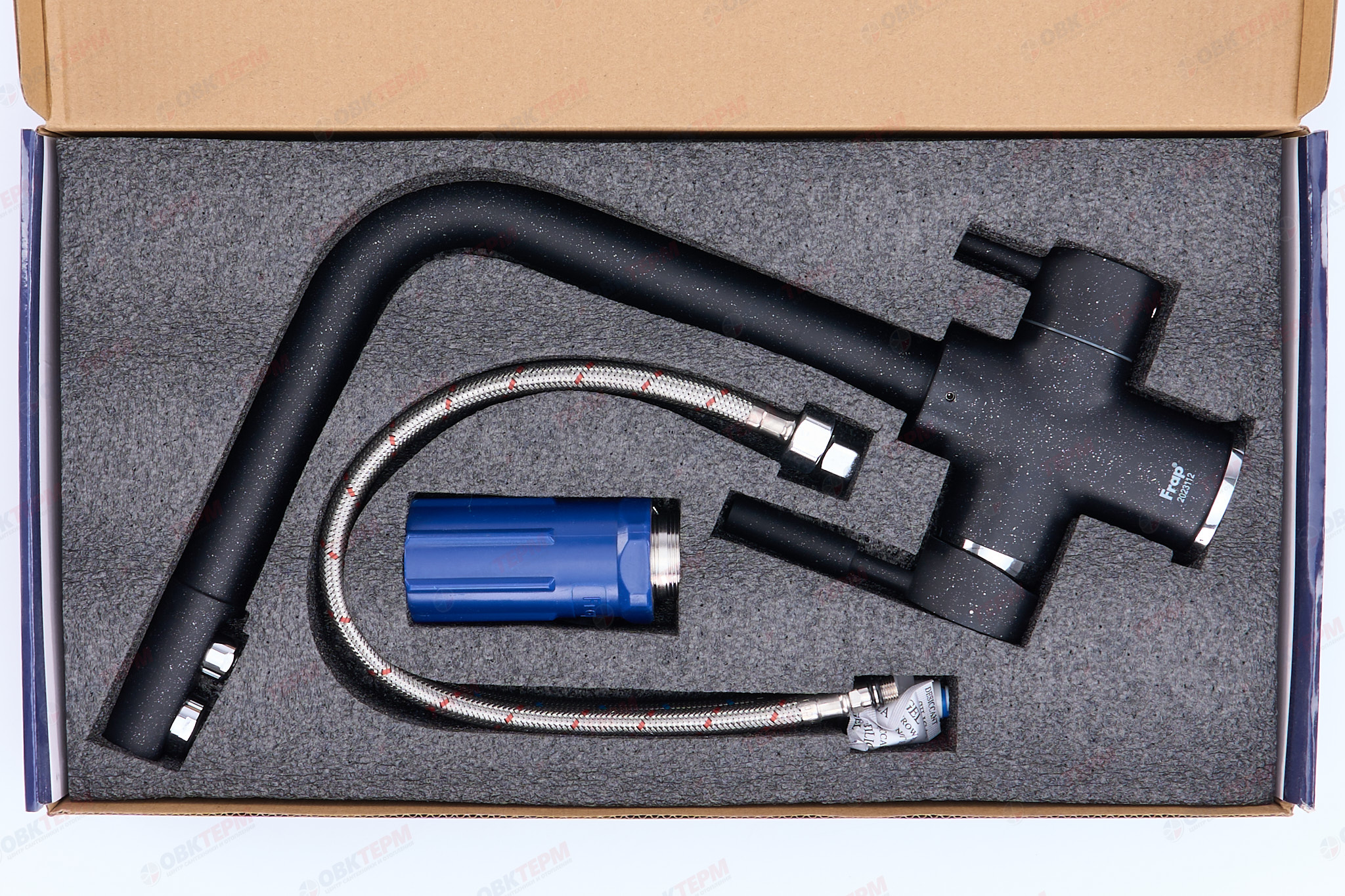 Смеситель д/кухни под ФИЛЬТР FRAP F4352-7 черный (Ø35, на гайке) - миниатюра №12