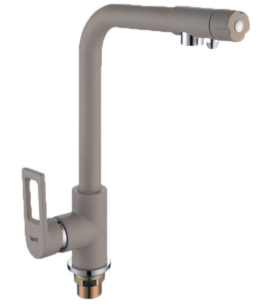 Смеситель д/кухни  F4372-20*   бежевый   (ф40, высокий гуск, на гайке, с подкл. фильтра) - изображение №1