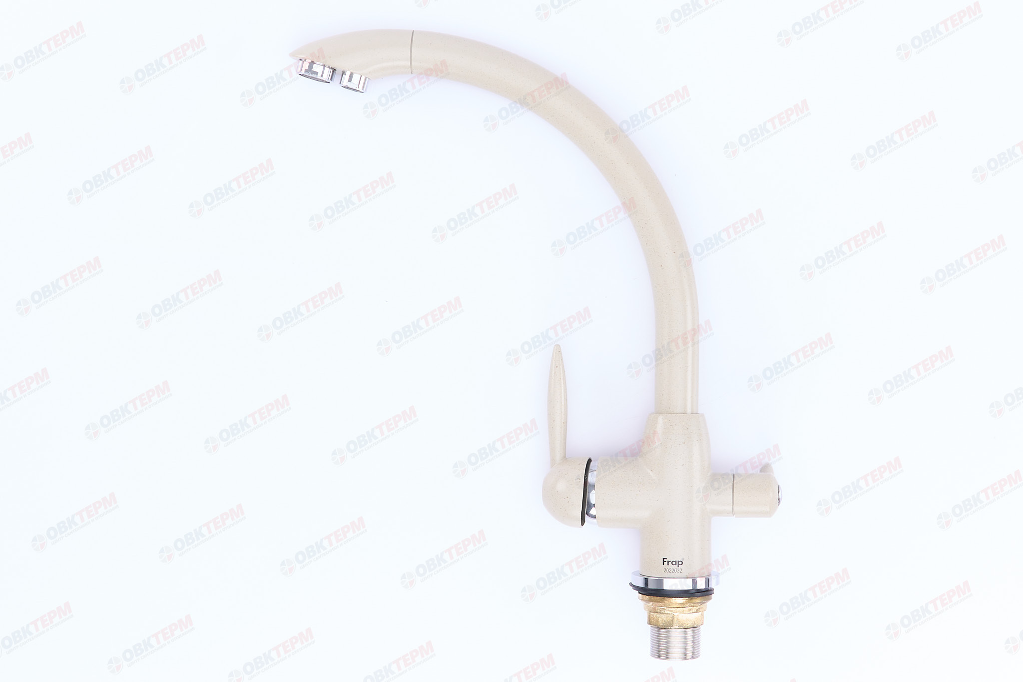 Смеситель д/кухни под ФИЛЬТР FRAP F4399-20 бежевый  (Ø35, на гайке) - миниатюра №6