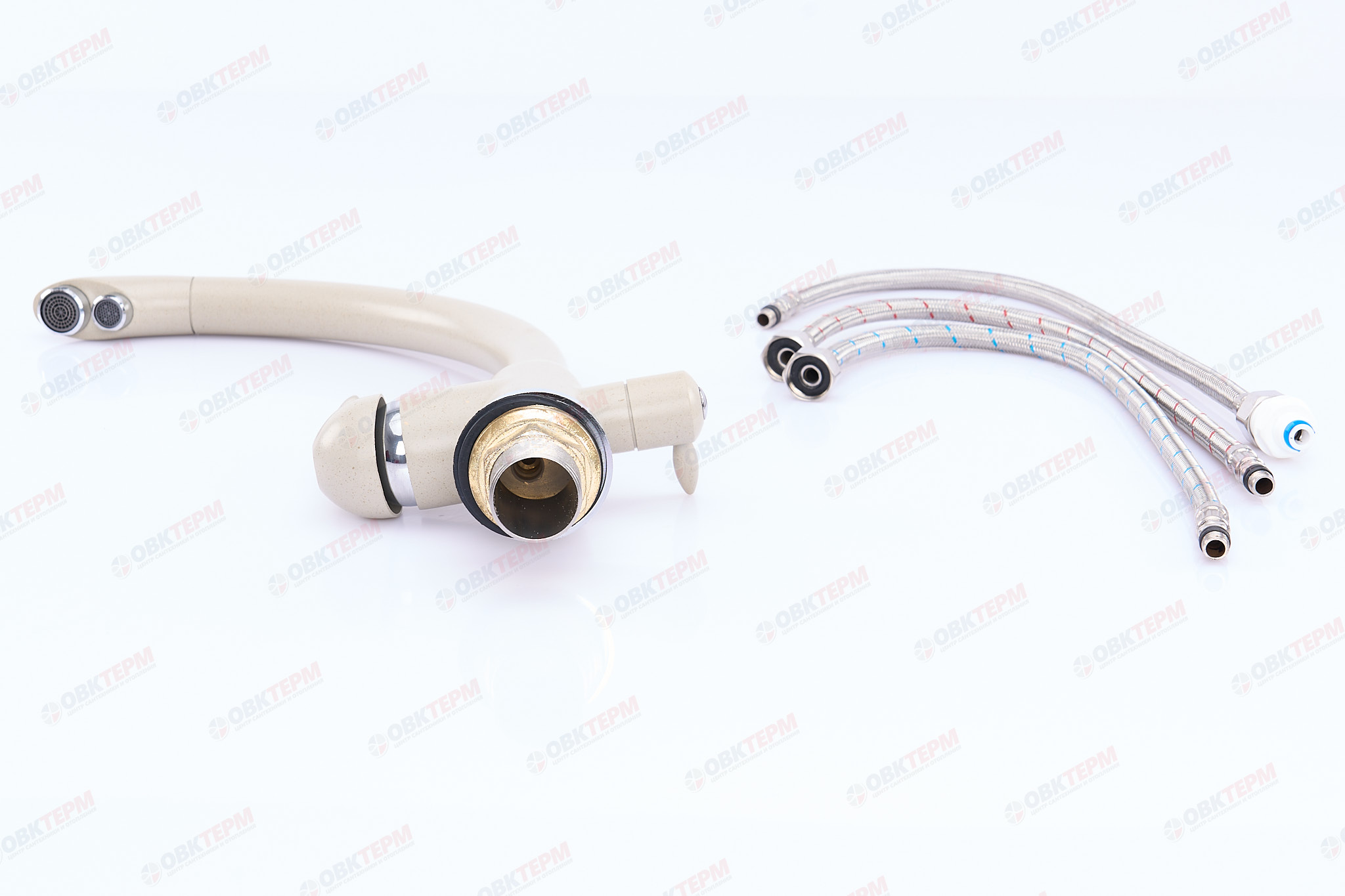 Смеситель д/кухни под ФИЛЬТР FRAP F4399-20 бежевый  (Ø35, на гайке) - миниатюра №8