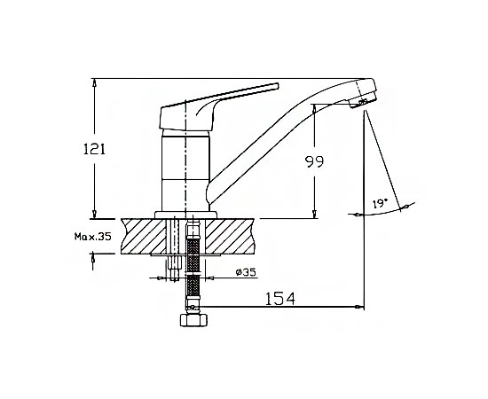 Смеситель д/кухни  F4542* черный          (на шпильке)  FRAP - миниатюра №8