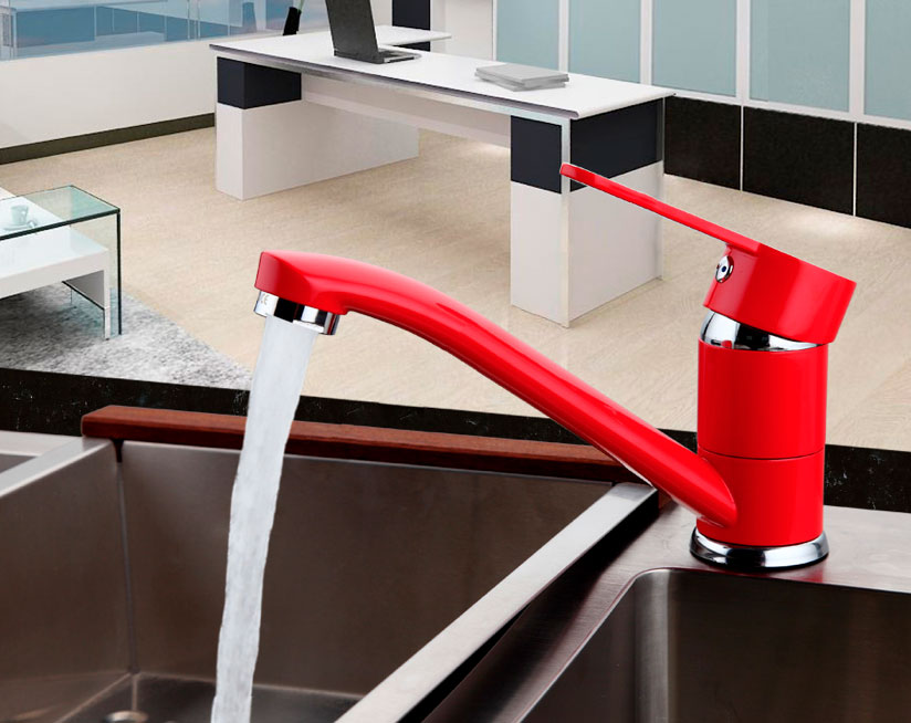 Смеситель д/кухни  F4543* красный          (на гайке)  FRAP - миниатюра №8