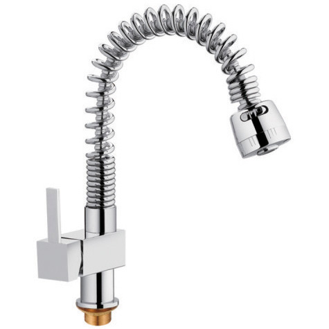 Смеситель д/кухни хром F1052-3  (высокий гусак, на гайке, с выдвижным изливом) FRAP - изображение №1