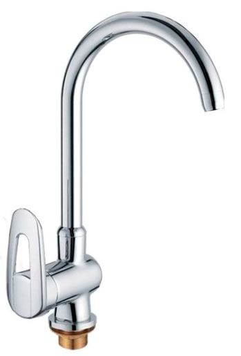 Смеситель д/кухни хром F4007                    (ф40, высокий гусак, на гайке)  FRAP - изображение №1