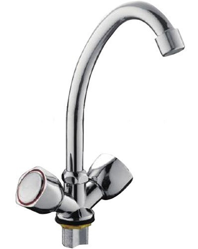 Смеситель д/кухни хром F4009-2                 (высокий гусак, на гайке, шар, п/об)   (20/2)  FRAP - изображение №1