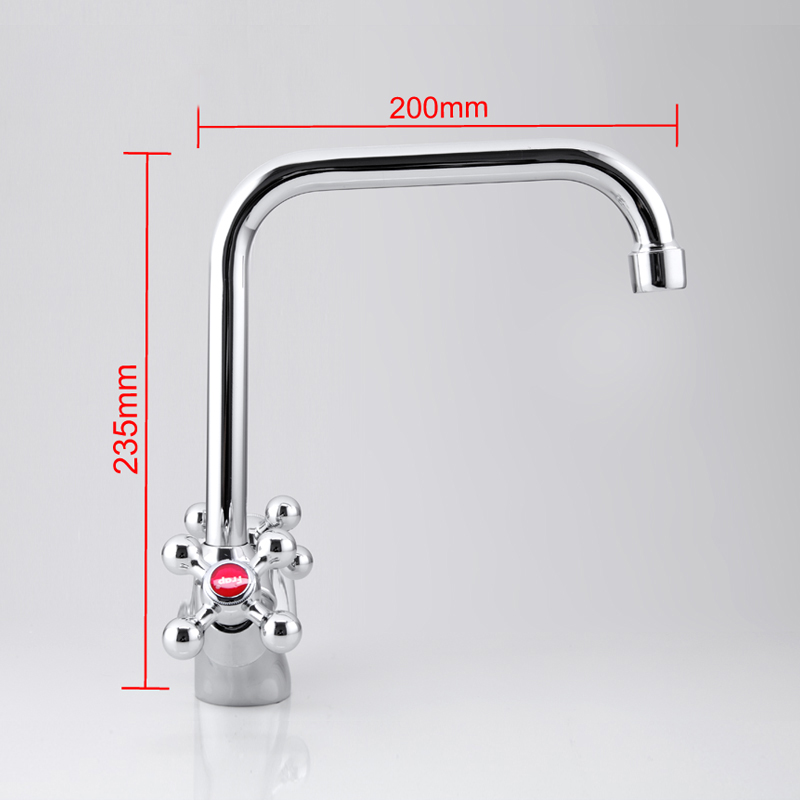 Смеситель д/кухни хром F4019      (высокий гусак, на шпильке, крест, п/об)  FRAP (2/20) - миниатюра №2