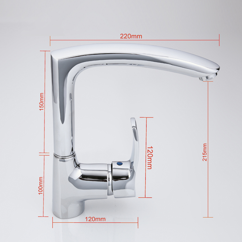 Смеситель д/кухни хром F4070                    (ф40, высокий гусак, на гайке)  FRAP - миниатюра №3