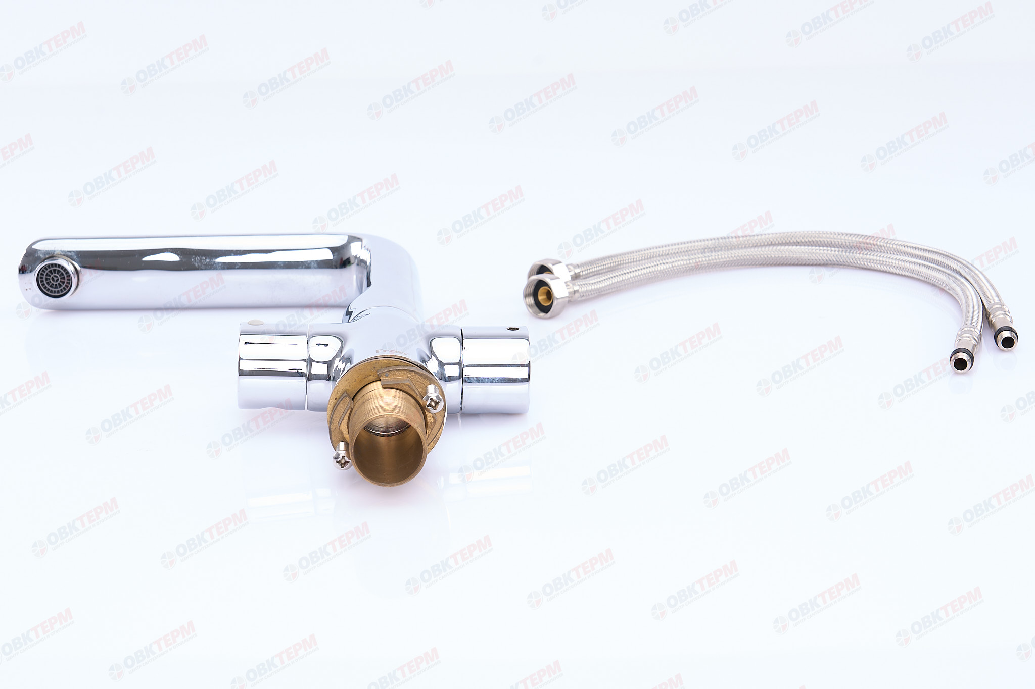 Смеситель д/кухни хром F4077                    (высокий гусак, на гайке, п/об)  FRAP - миниатюра №4