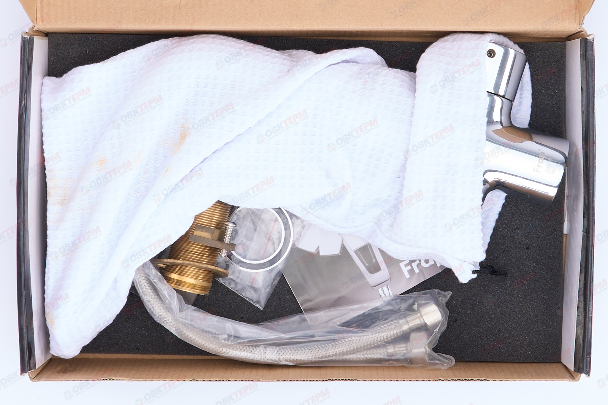 Смеситель д/кухни хром F4077                    (высокий гусак, на гайке, п/об)  FRAP - миниатюра №5