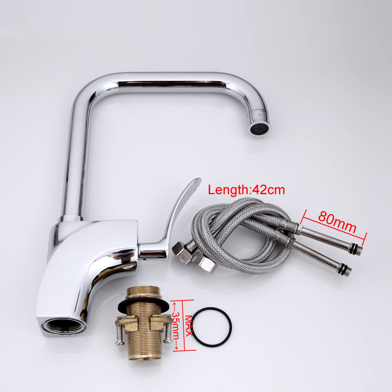 Смеситель д/кухни хром F4081                    (ф35, высокий гусак, на гайке)  FRAP - миниатюра №6