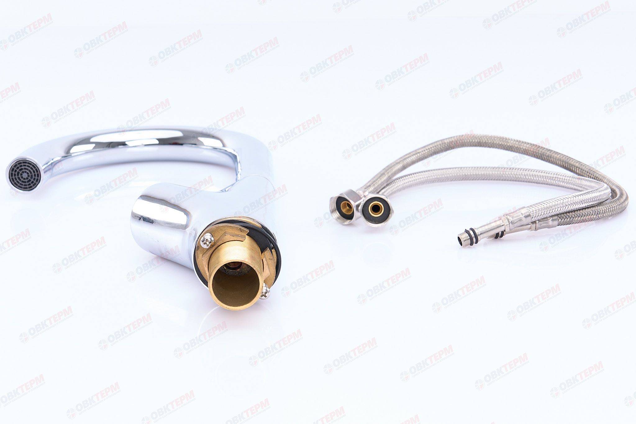 Смеситель д/кухни хром F4087                    (ф35, высокий гусак, на гайке)  FRAP - миниатюра №3